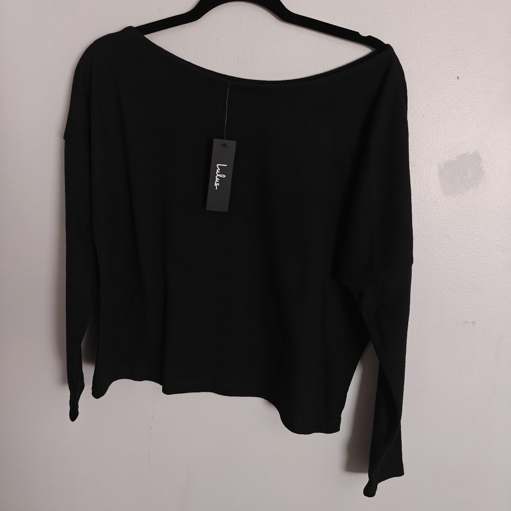 Lulu's Black Ribbed Long Sleeve Sweater - Picture 8 of 13
